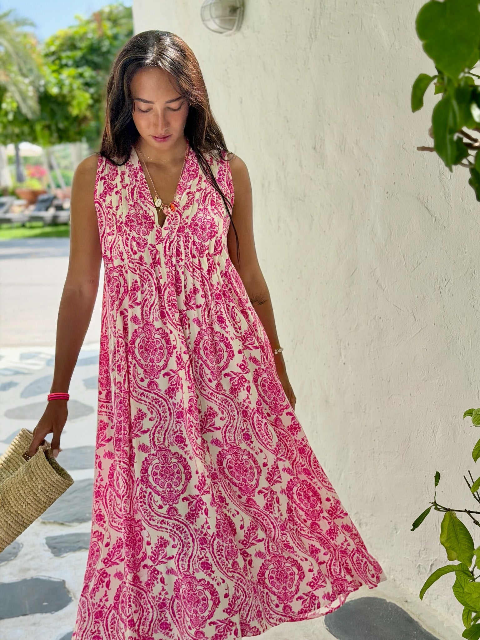 Bella Dress - Pink Chinoiserie