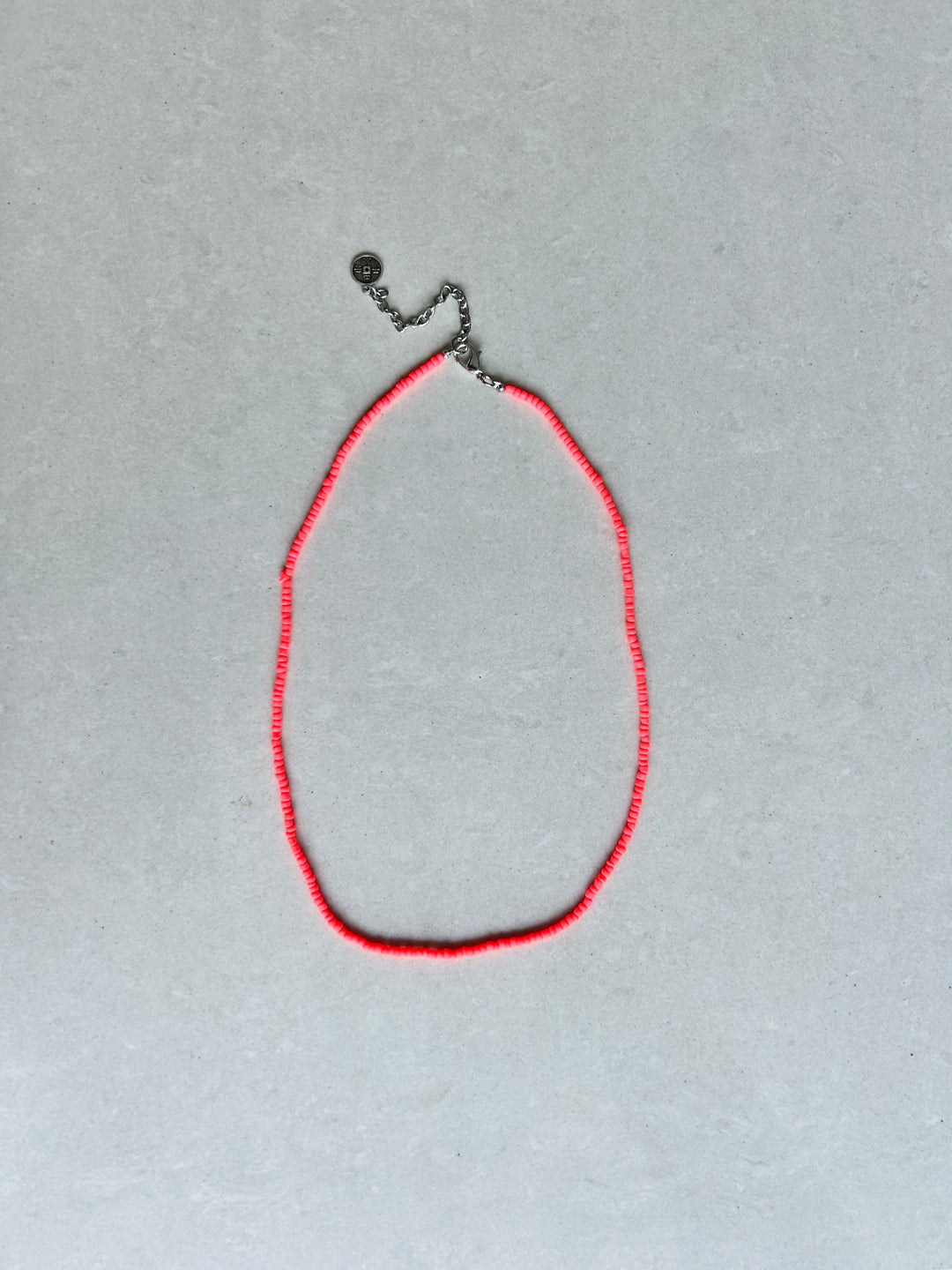 Seed Bead Necklace Short - Bright Orange