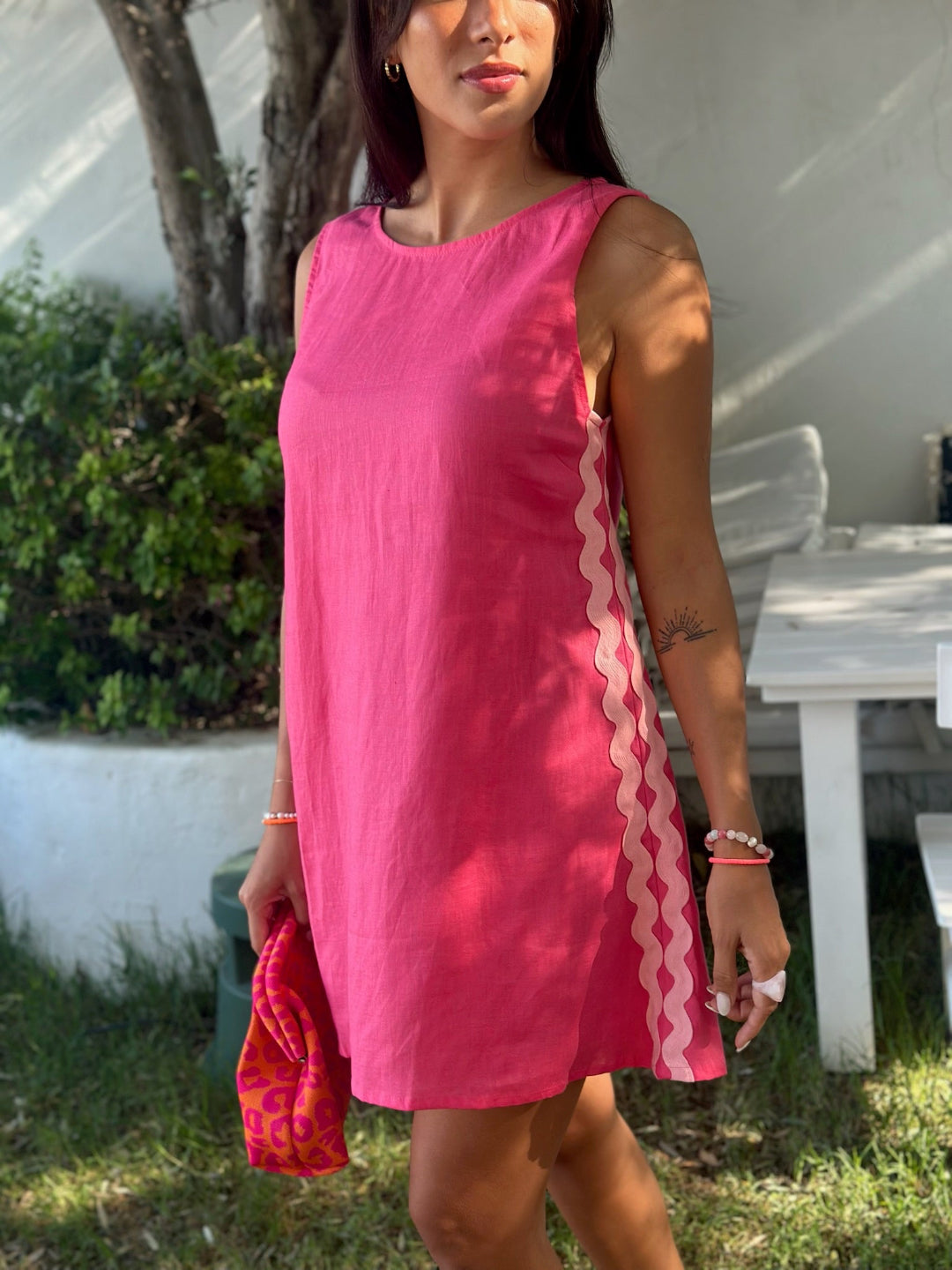 Sophie Dress - Raspberry Linen