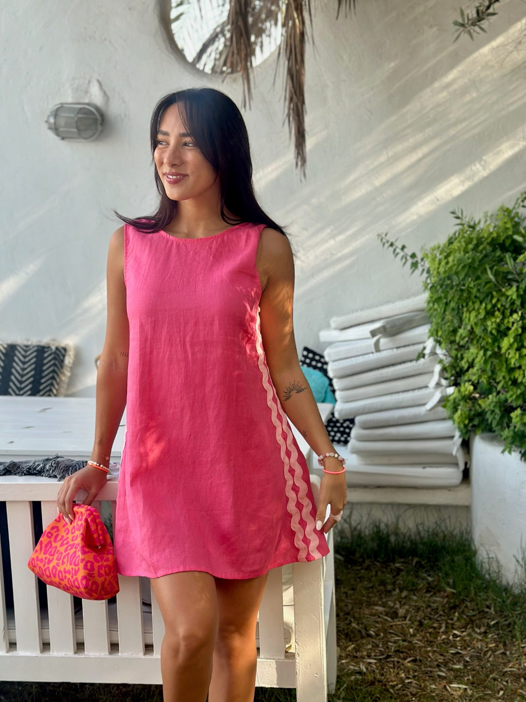 Sophie Dress - Raspberry Linen