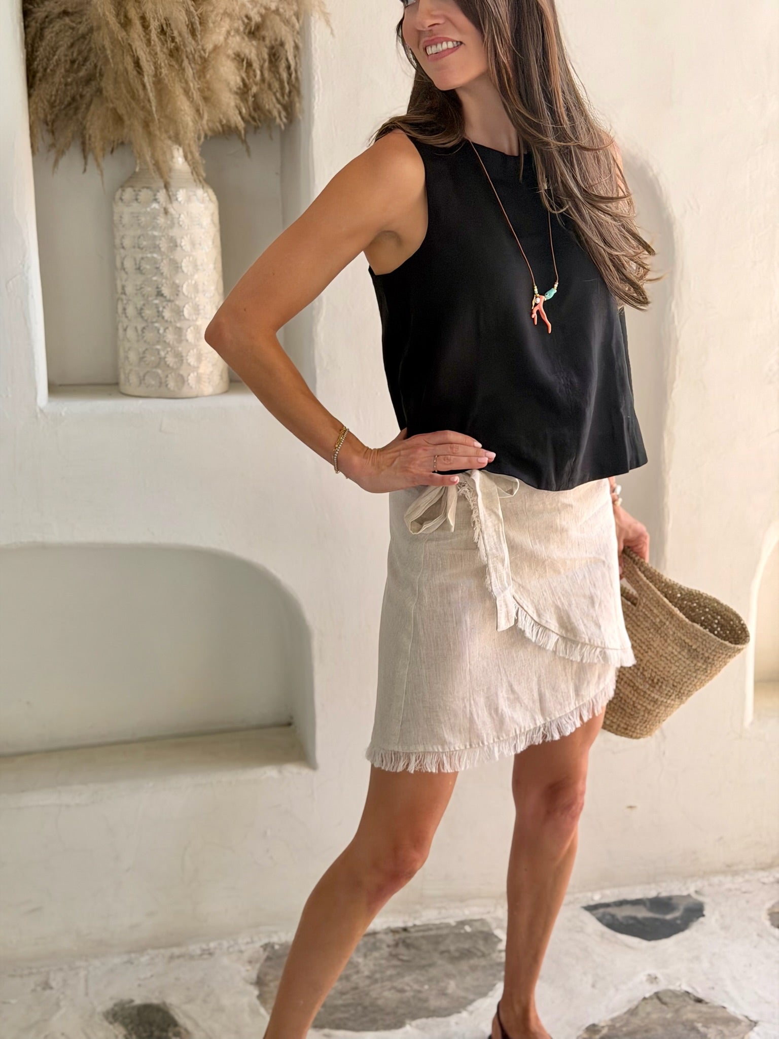 Shell Top Linen - Black