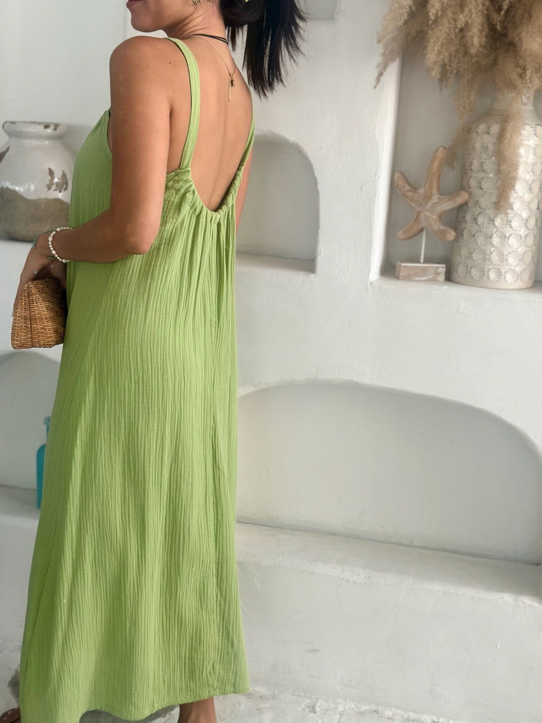 Flora Dress Long - Light Green