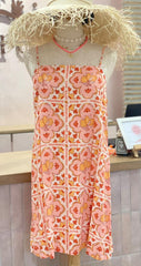 Luna Dress Rayon - Peach Italian Summer