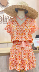 Izzy Dress - Peach Italian Summer