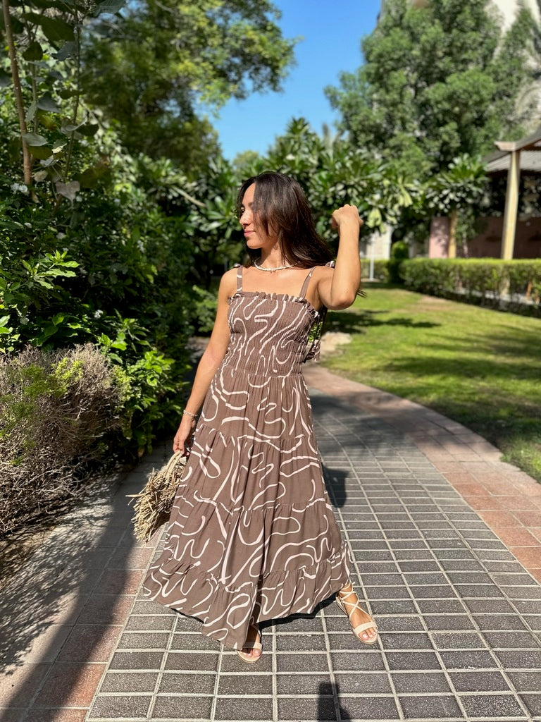Milan Dress - Chocolate Swirl