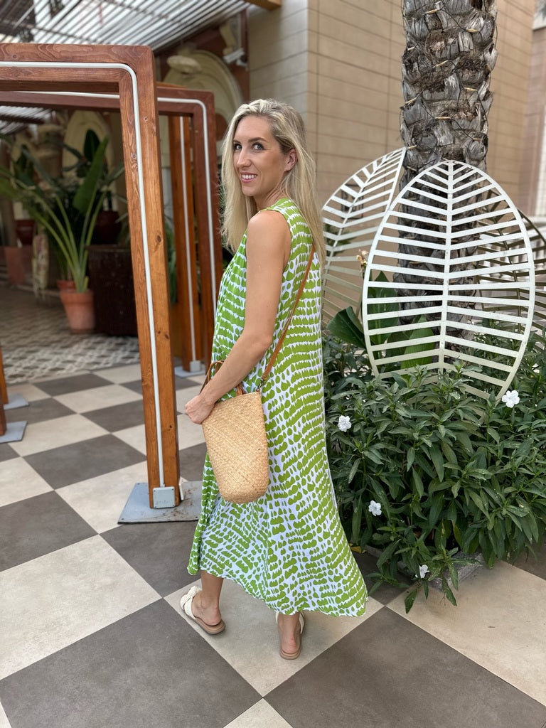 Bella Dress - Green Spot