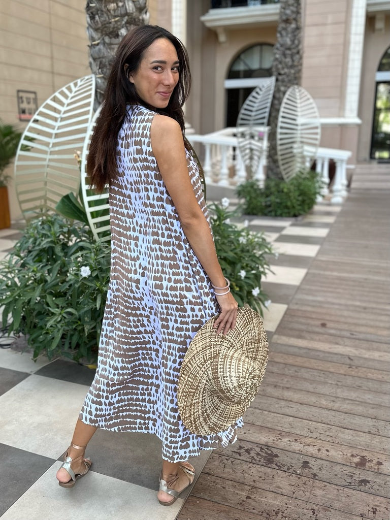 Bella Dress - Mocha Spot