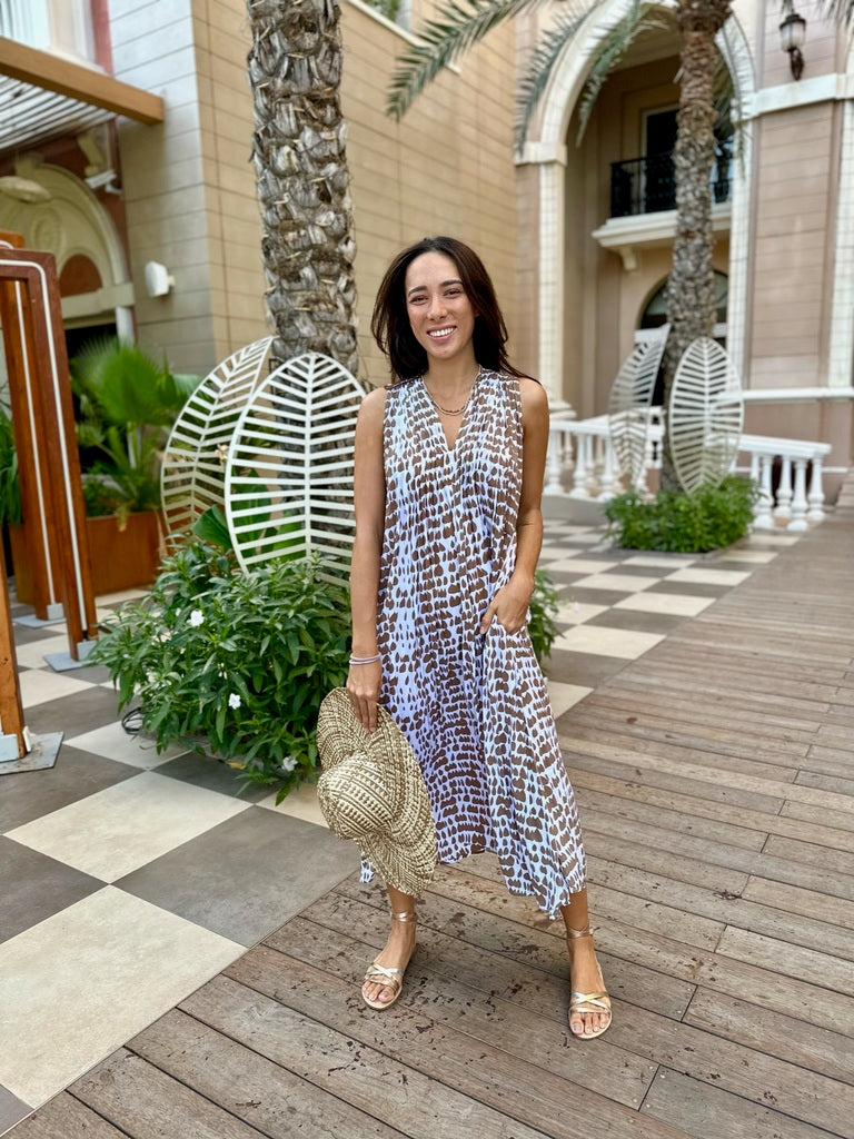 Bella Dress - Mocha Spot