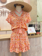 Izzy Dress - Peach Italian Summer
