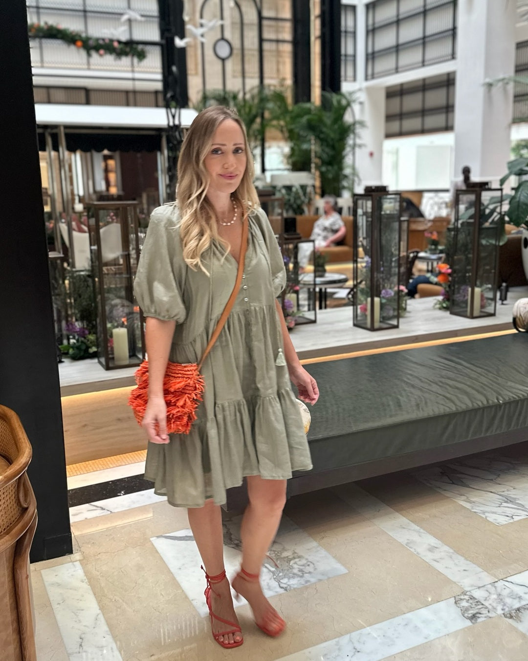 Mimi Dress - Khaki Linen