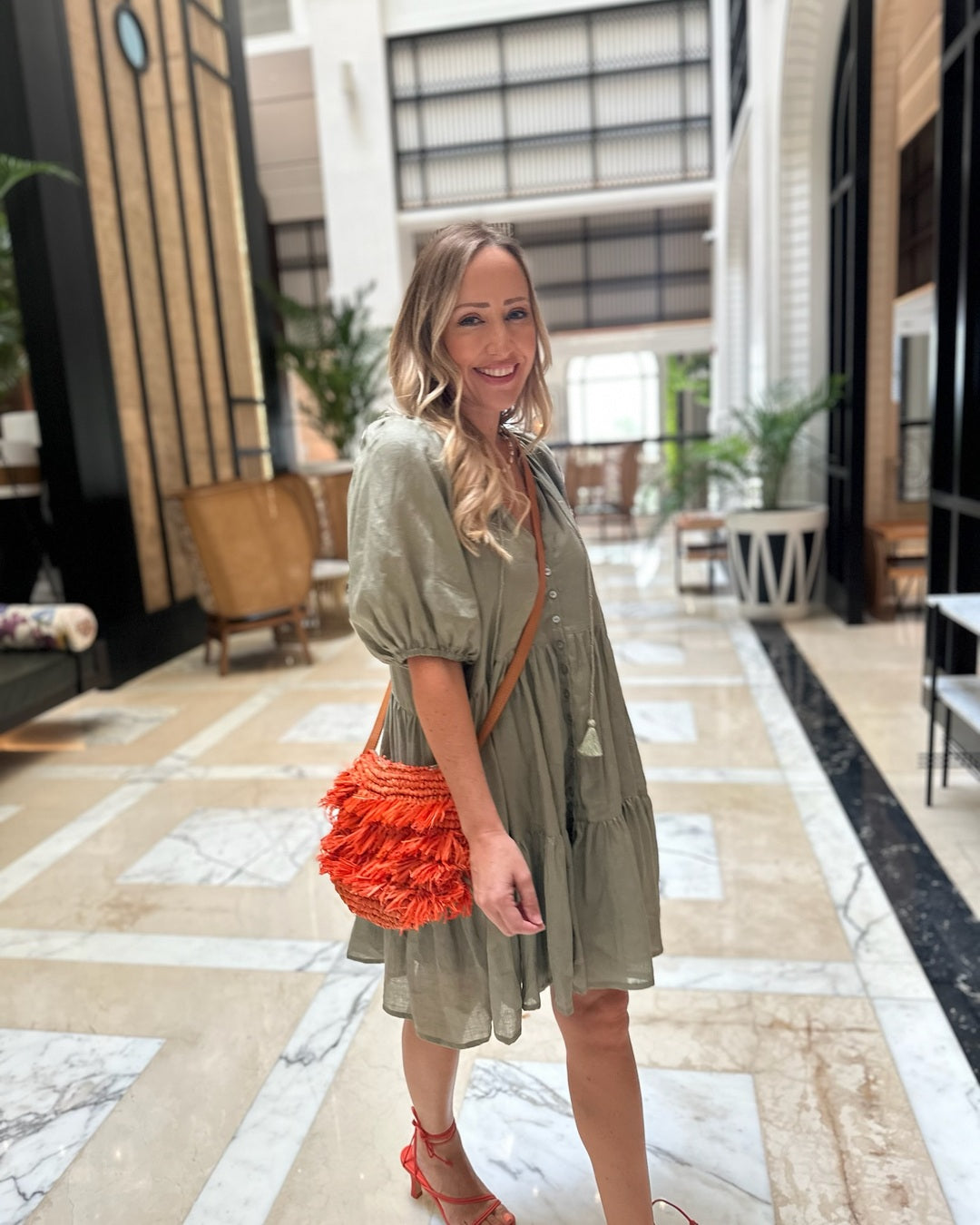Mimi Dress - Khaki Linen