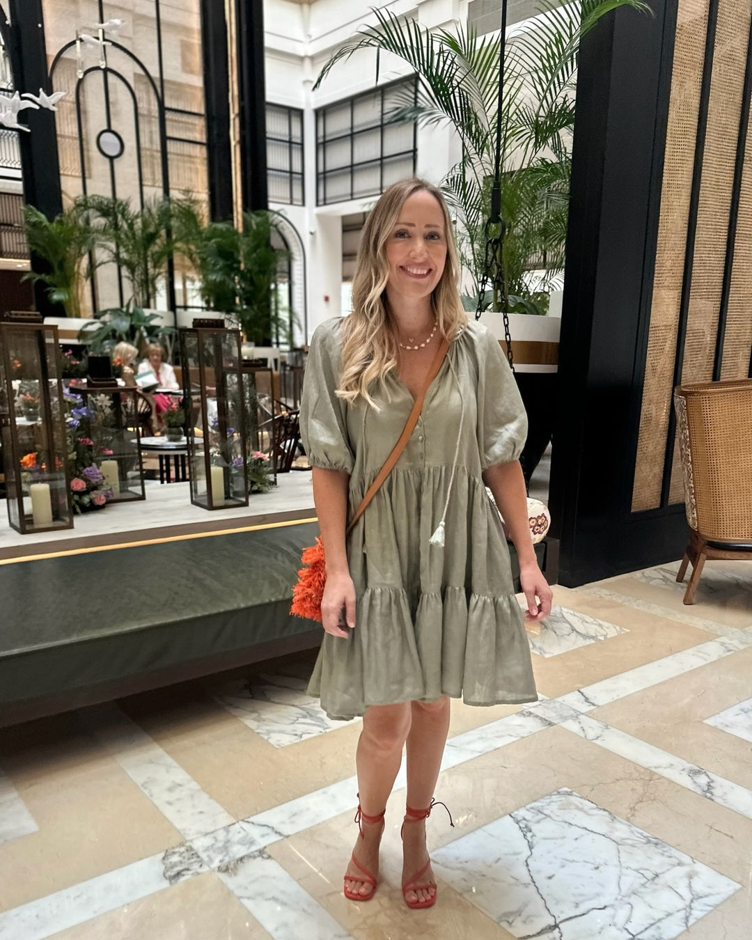 Mimi Dress - Khaki Linen