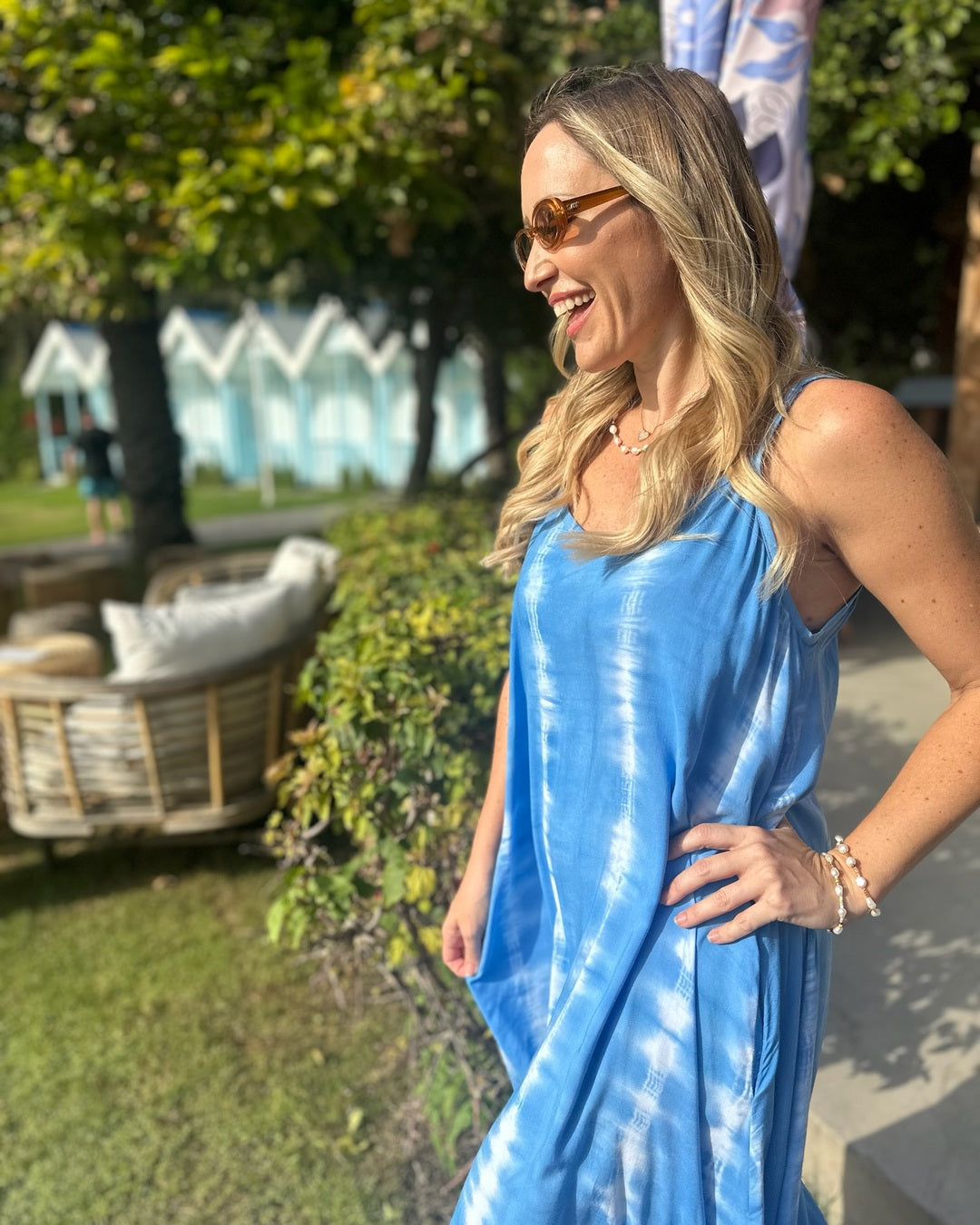 Monica Maxi Dress - Sky Blue Tie Dye