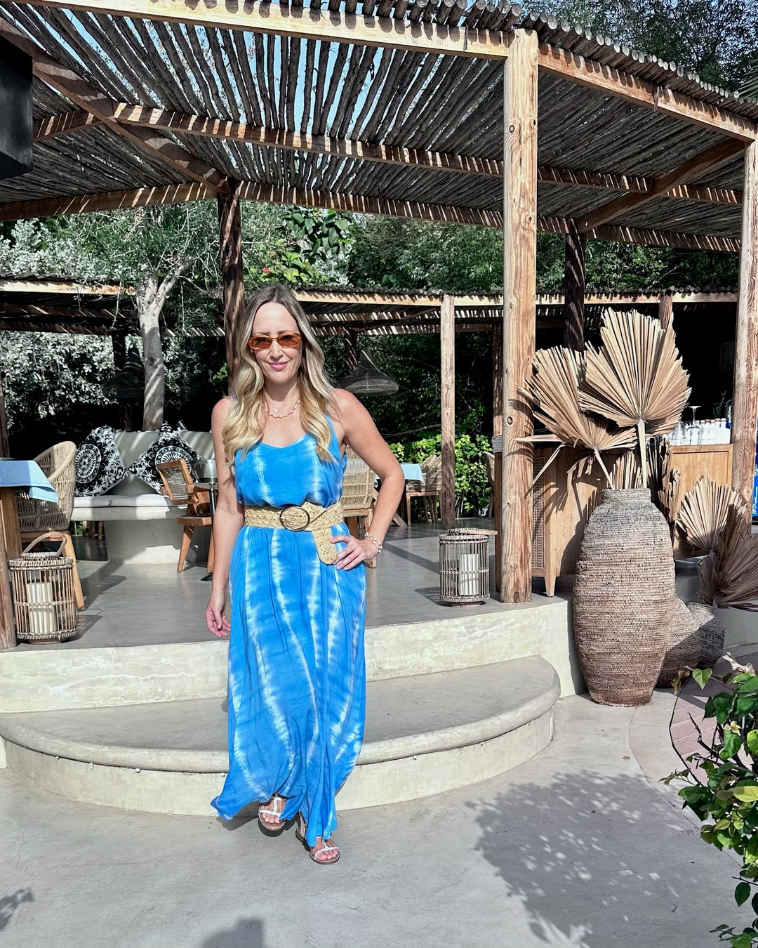 Monica Maxi Dress - Sky Blue Tie Dye