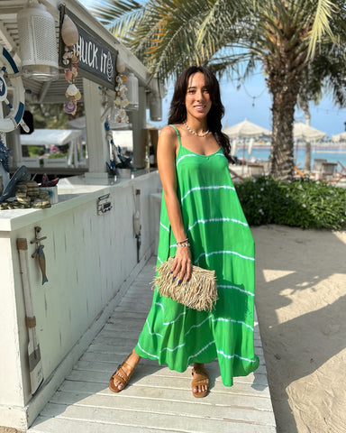 Monica Maxi Dress - Green Tie Dye