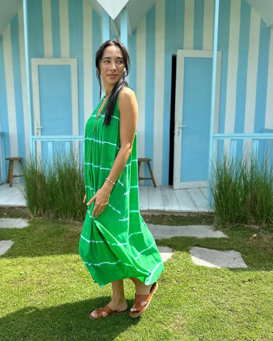 Bella Dress - Green Tie Dye