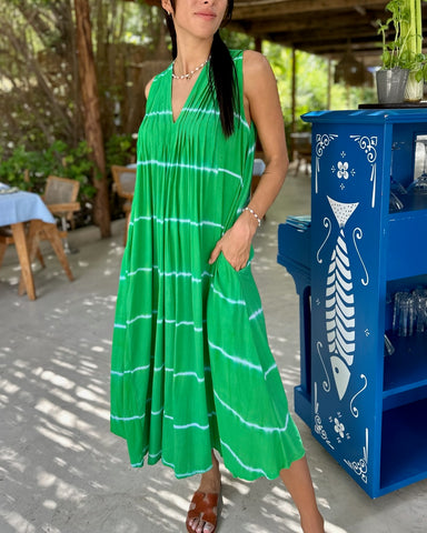Bella Dress - Green Tie Dye