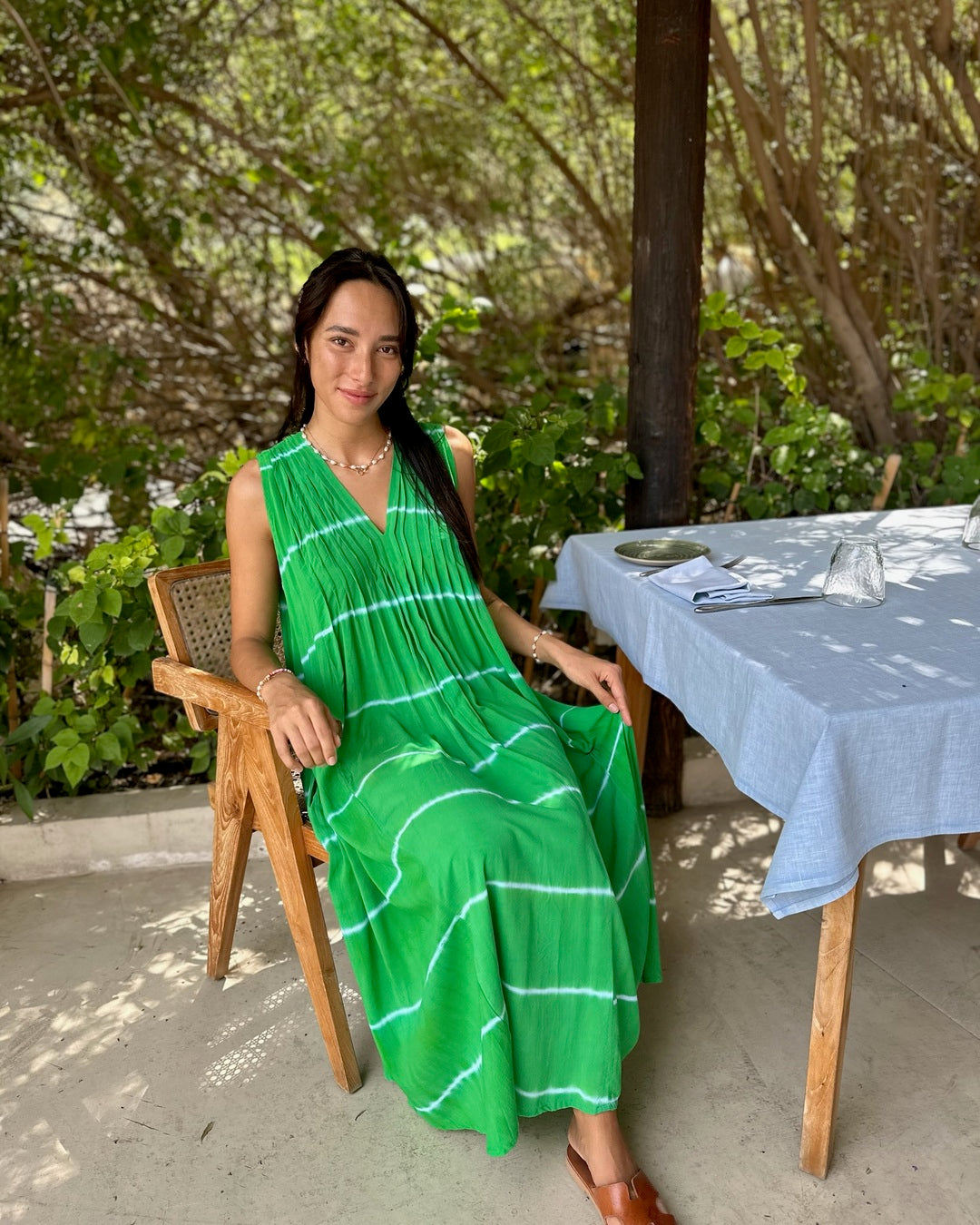 Bella Dress - Green Tie Dye