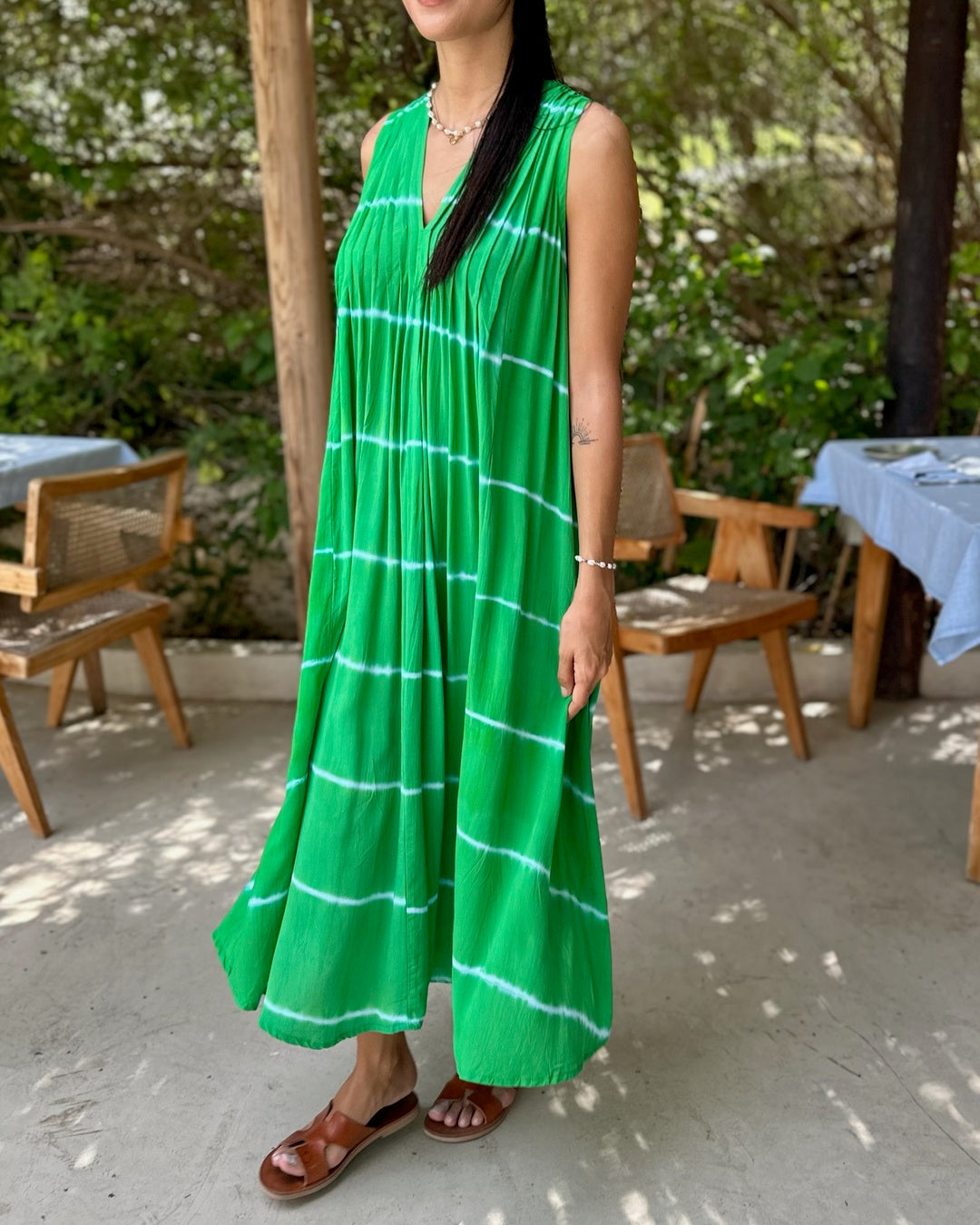 Bella Dress - Green Tie Dye