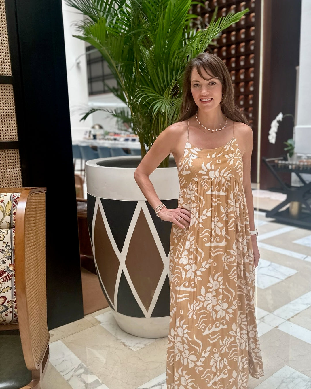 Joey Dress - Brown Tropical