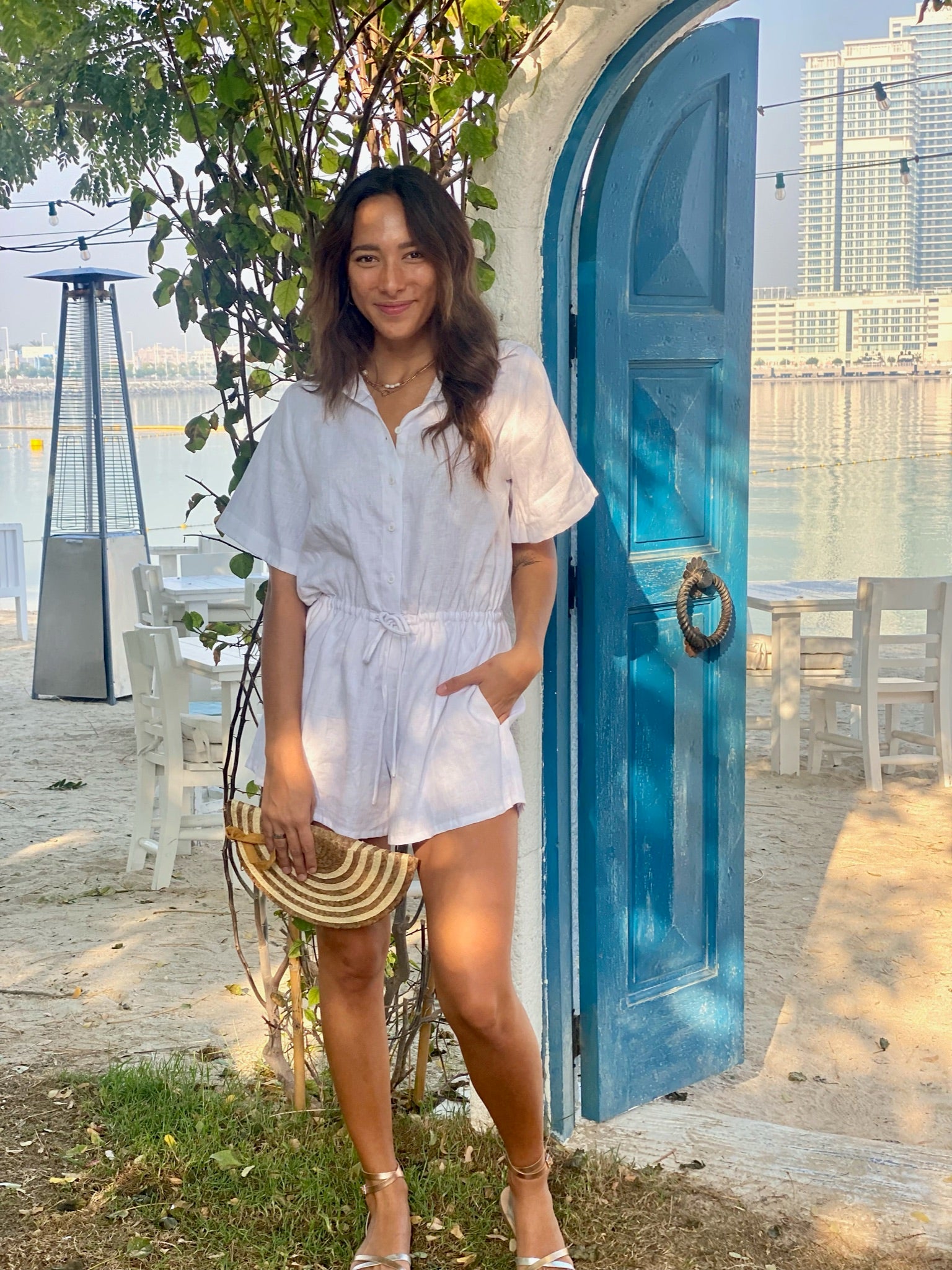 Romper - White Linen