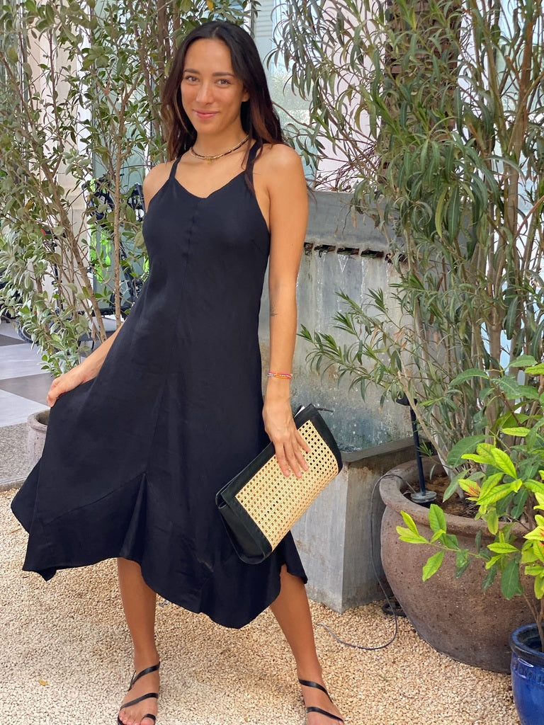 Frankie Dress Linen - Black