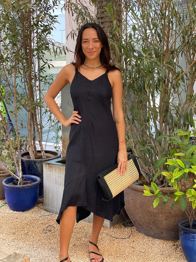 Frankie Dress Linen - Black