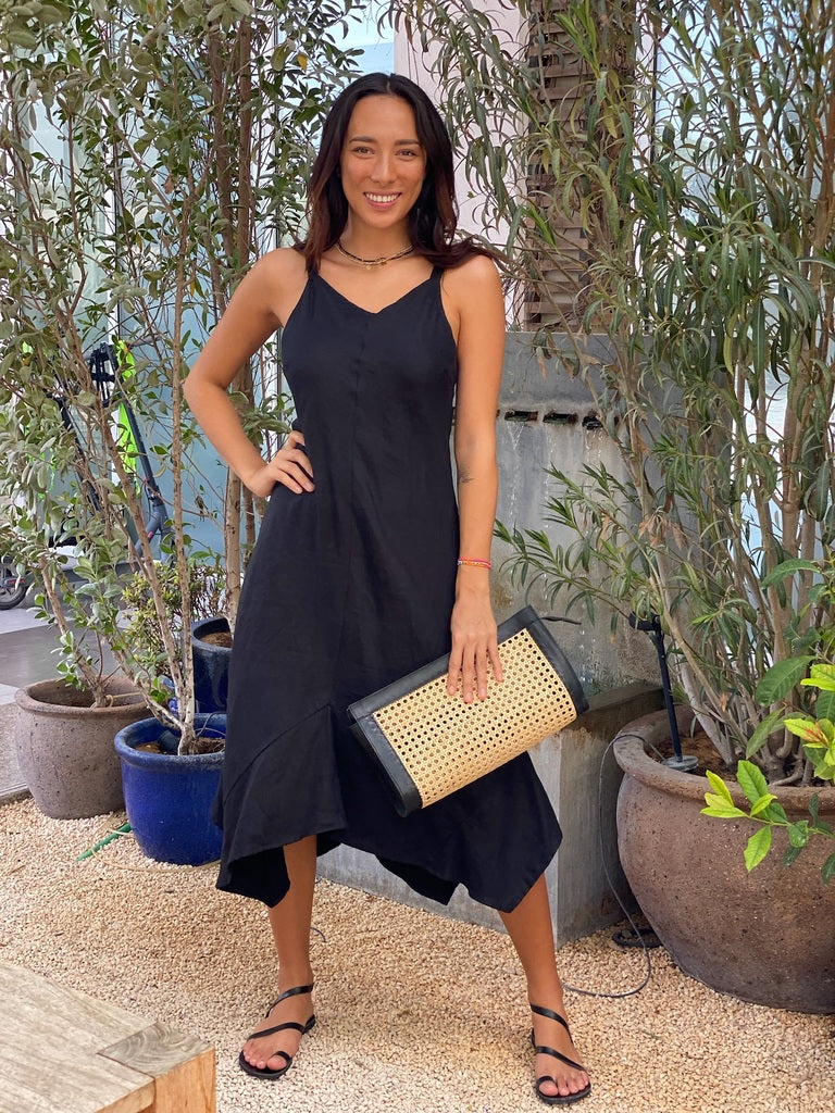 Frankie Dress Linen - Black