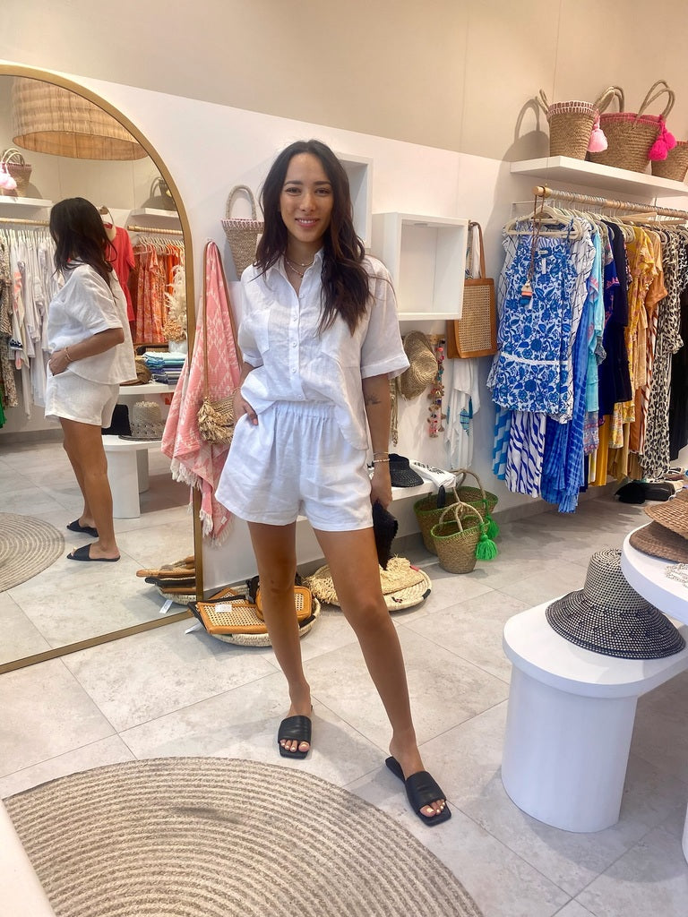 Linen Shorts - White