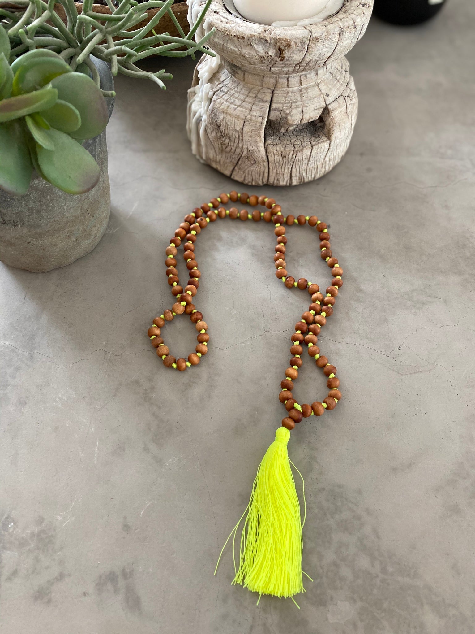 Wooden Tassel - Acid Yellow