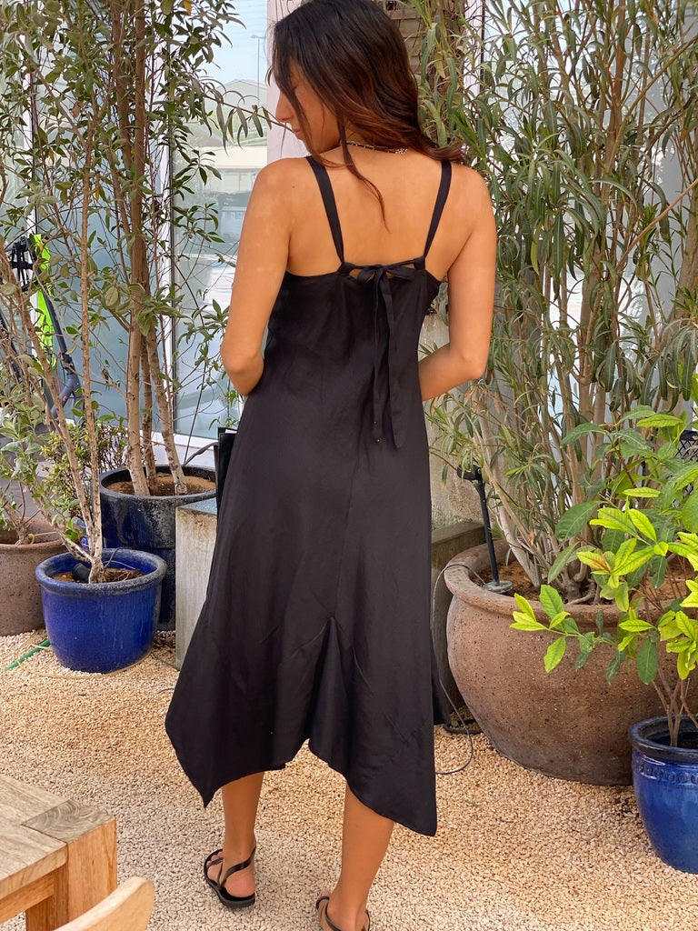 Frankie Dress Linen - Black