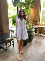 Willow Dress - White Cotton Dot