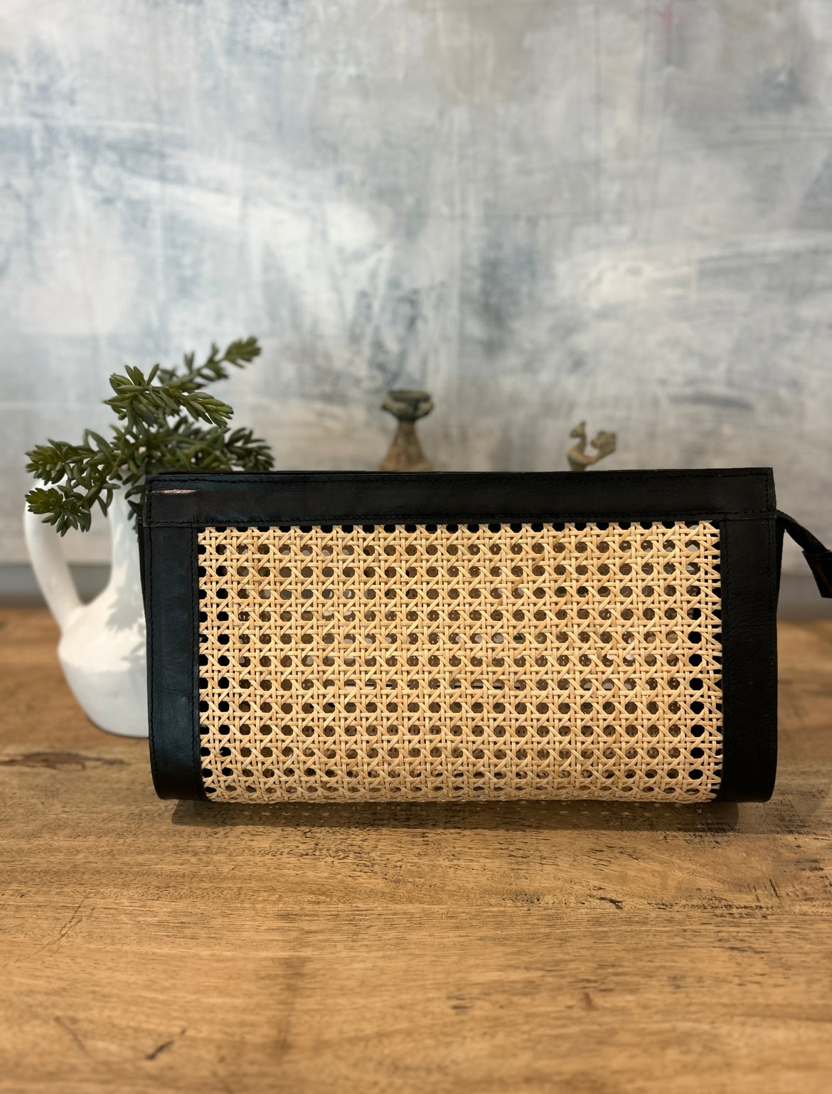 Open Weave Clutch - Large Black