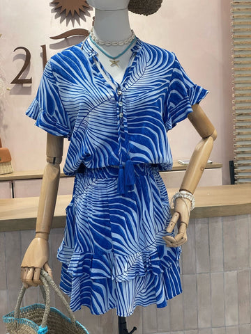 Izzy Dress - Blue Waves