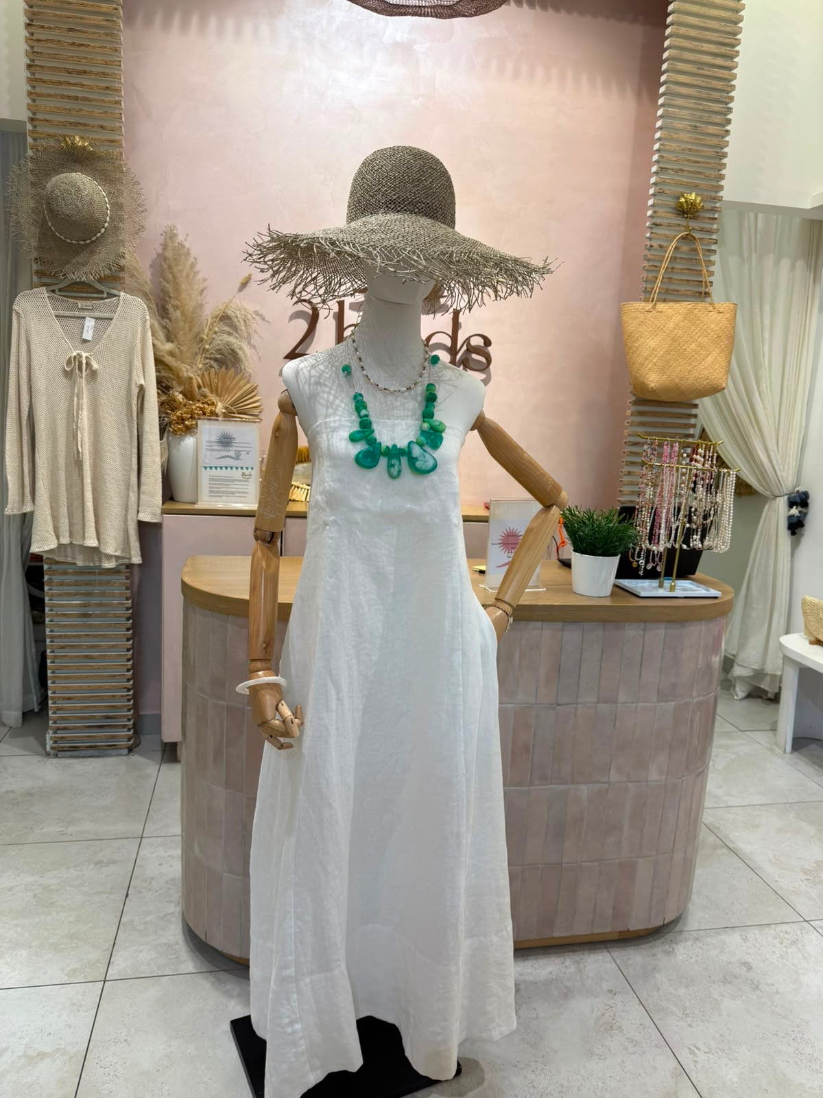Pippa Dress Linen - White