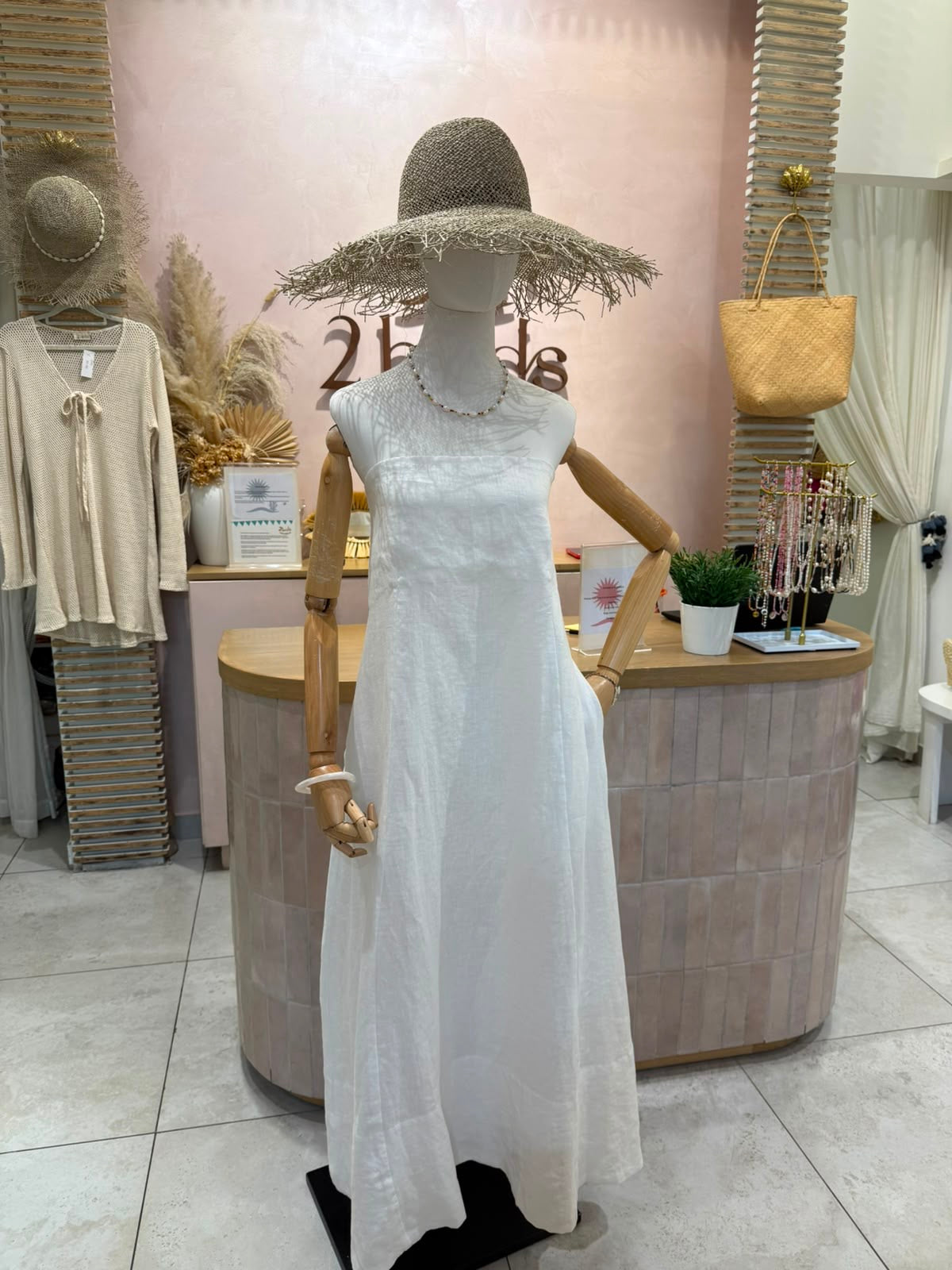 Pippa Dress Linen - White