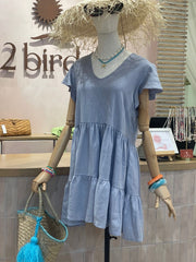Willow Dress Linen - Light Steel Blue