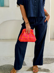 Linen Trousers - Navy