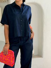 Linen Shirt - Navy