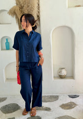 Linen Shirt - Navy