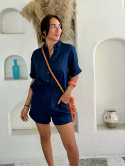 Linen Shorts - Navy