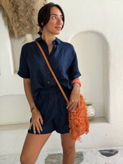 Linen Shirt - Navy