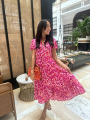 Jess Dress - Pink and Orange