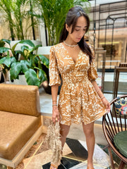 Alexa Dress - Tan Tropical