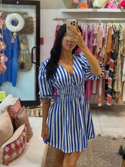 Alexa Dress - Blue Stripe