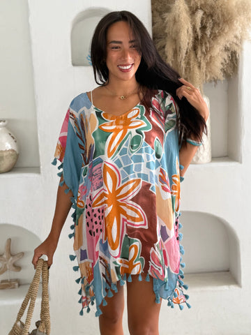 Sorrento Kaftan - Tropicana Blue
