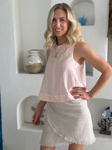Shell Top Linen - Soft Pink
