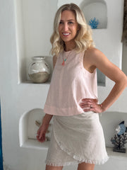 Shell Top Linen - Soft Pink
