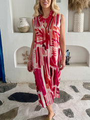 Bella Dress - Red and Pink Stripes
