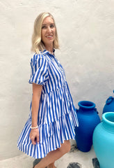 Coco Dress - Blue Stripe